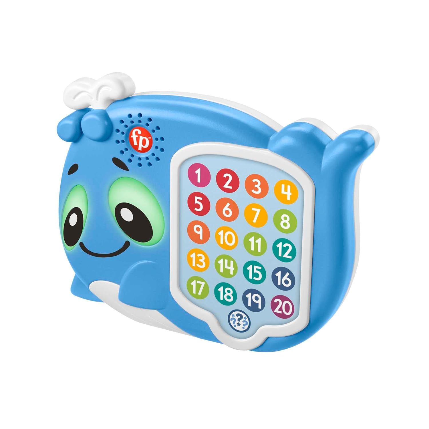 Fisher-Price BlinkiLinkis Quiz Wal, interaktives Lern-Spielzeug mit Musik, Lichtern, Melodien und Sätzen, Neuware