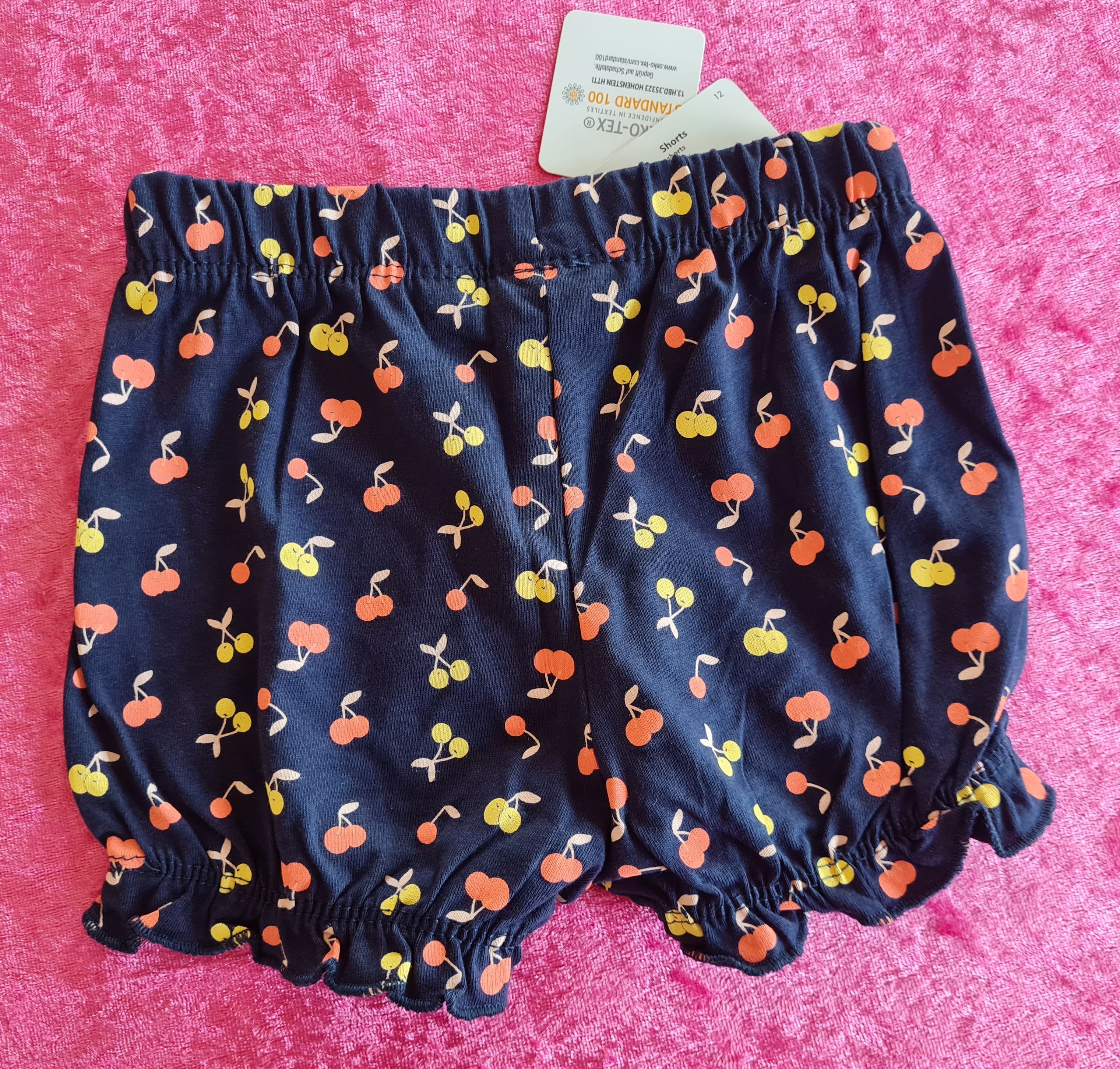 Baby-Mädchen-Shorts mit Kirsch-Muster, Gr. 74, Neuware