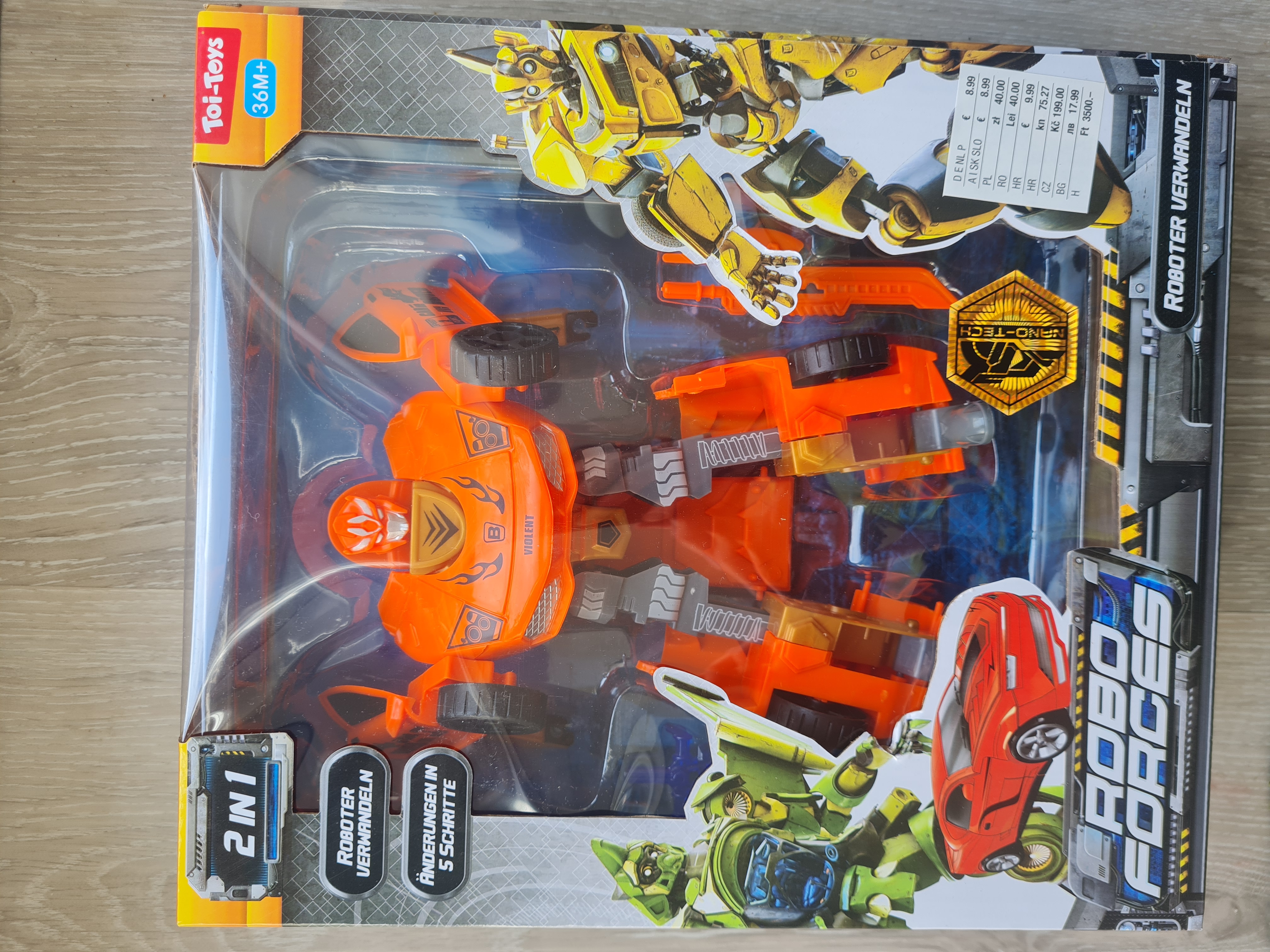 Robo Forces 2 in 1 Transformer, Roboter verwandeln in 5 Schritten, Farbe: orange, Neuware