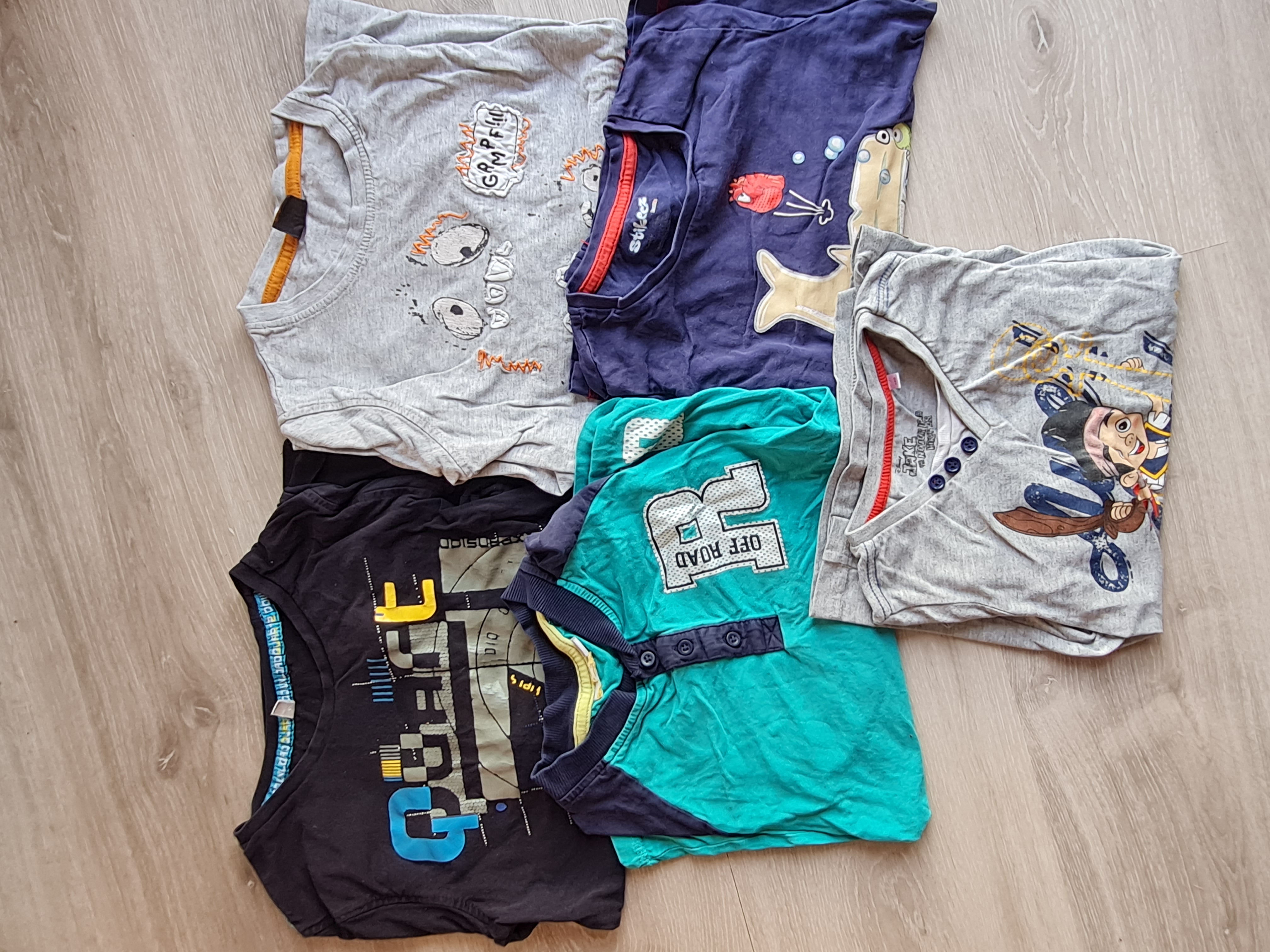 5 Jungen Langarm-Shirts, Gr. 122/128