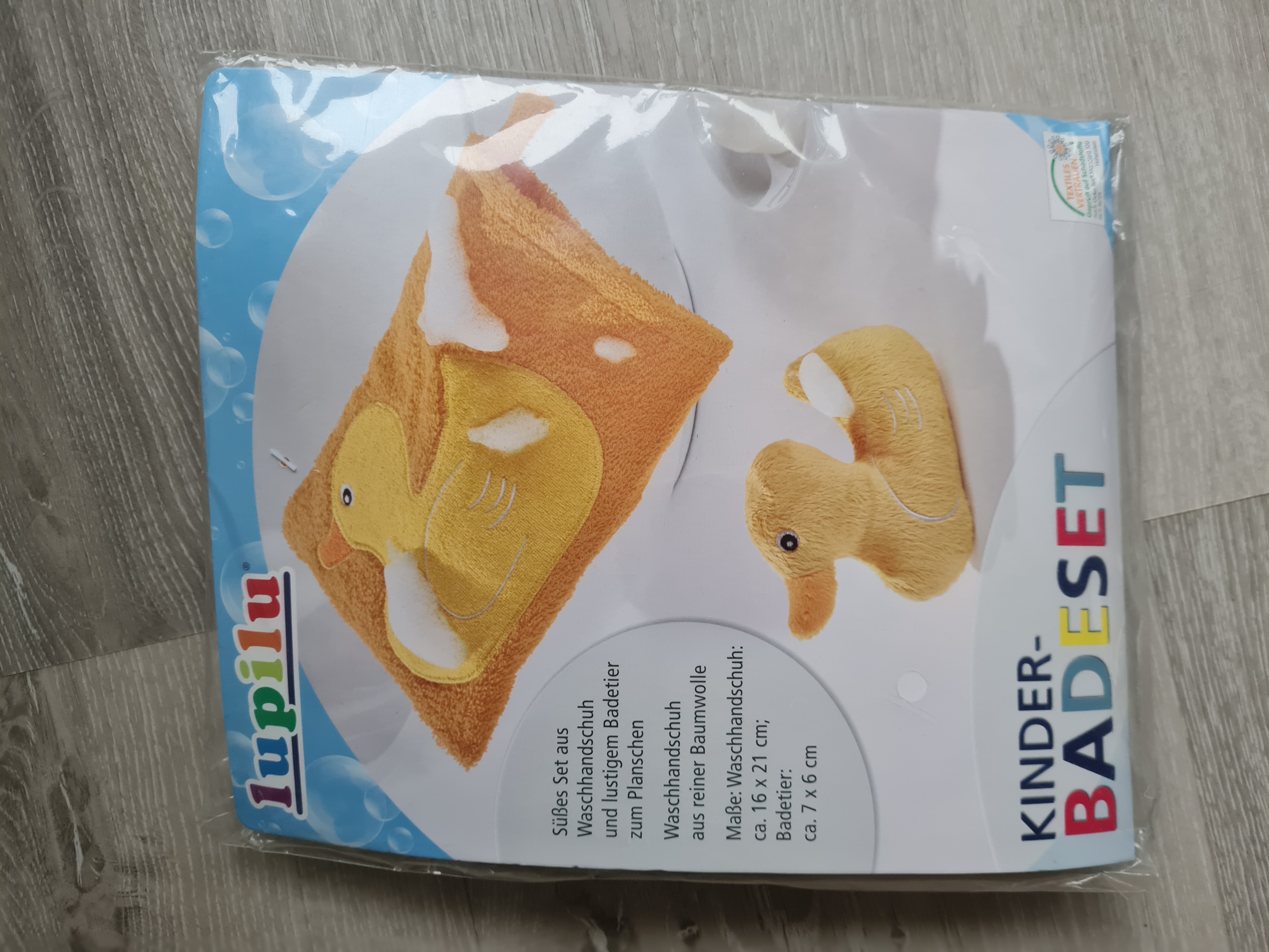 Kinder Badeset aus Waschhandschuh und lustigem Badetier zum Planschen, Neuware