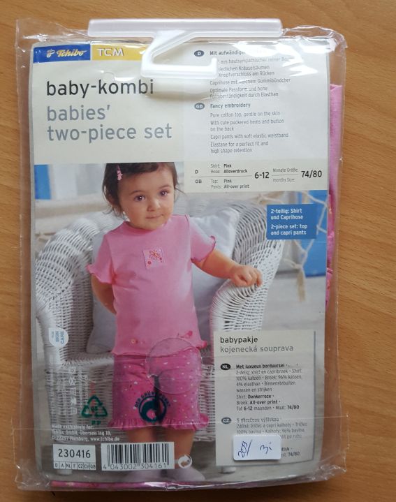Baby-Kombi mit aufwendiger Stickerei, Gr. 74/80, Neuware