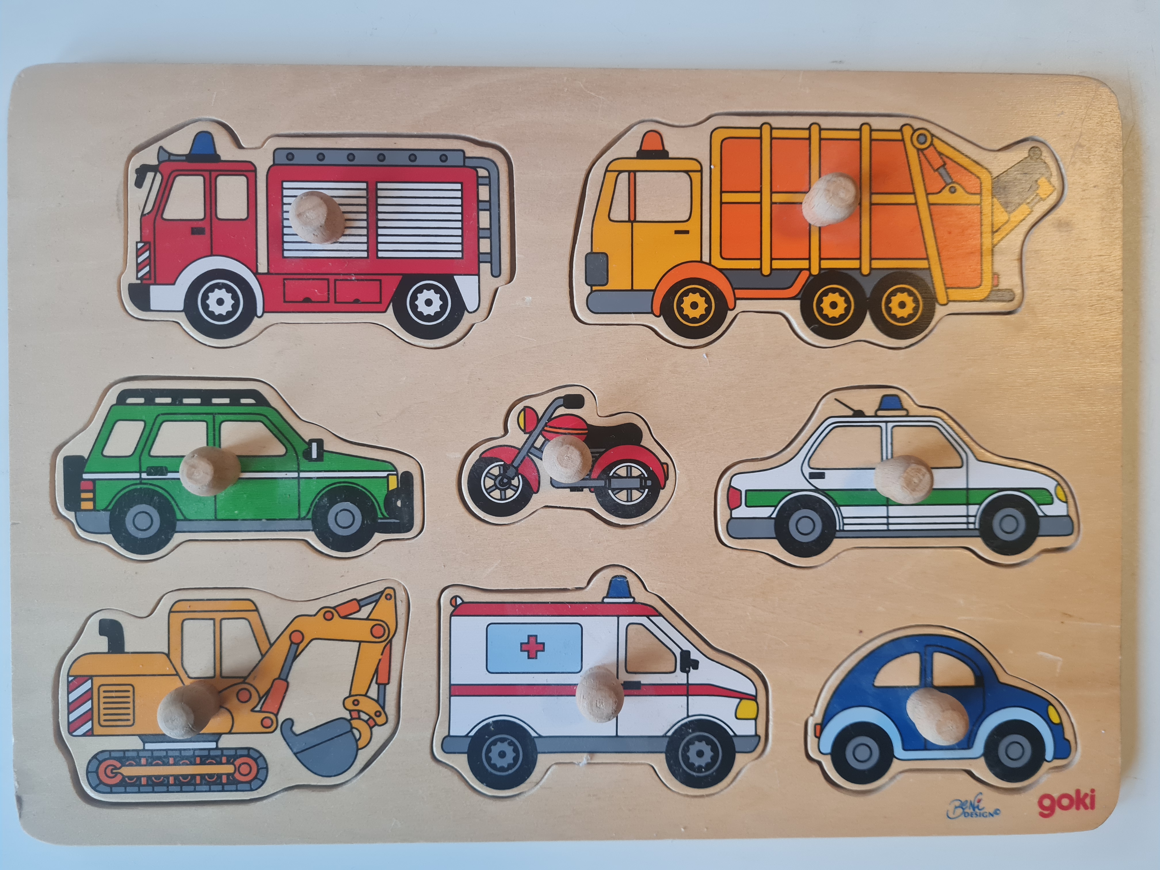 Holz Steckpuzzle Fahrzeuge, 8 Teile
