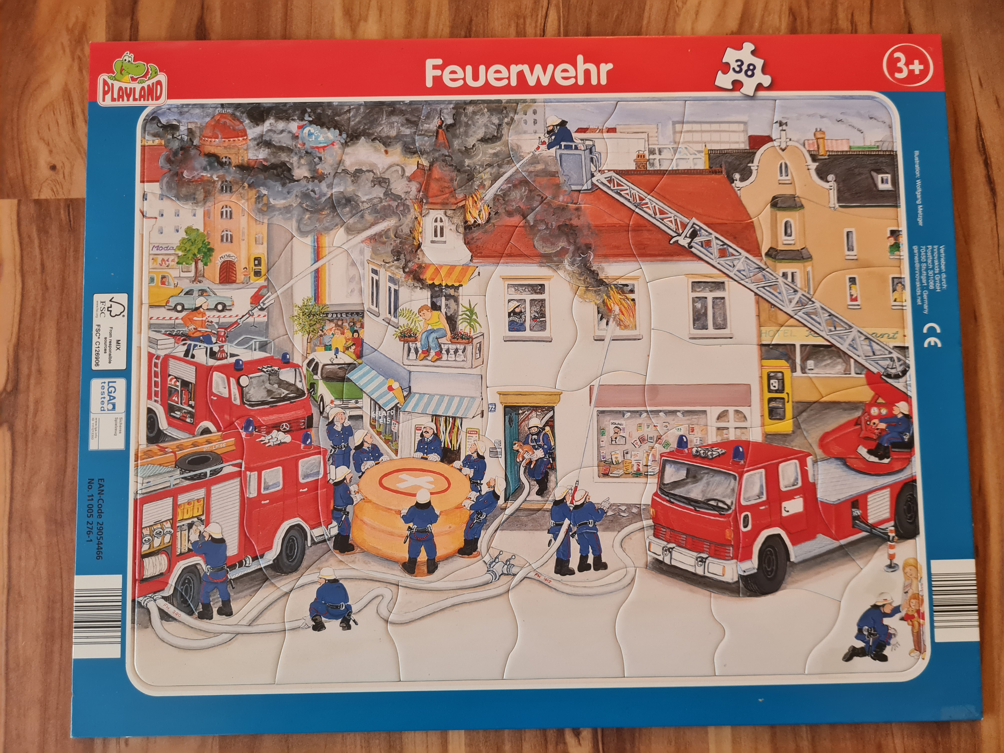 Rahmenpuzzle Feuerwehr, 38 Teile