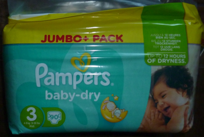 Pampers baby-dry Gr. 3, Jumbo Pack, 90 Stück, Neuware