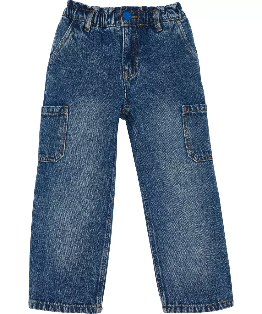 Cargo-Jeans mit weitem Bein, High-Waist, Gr. 110, Neuware