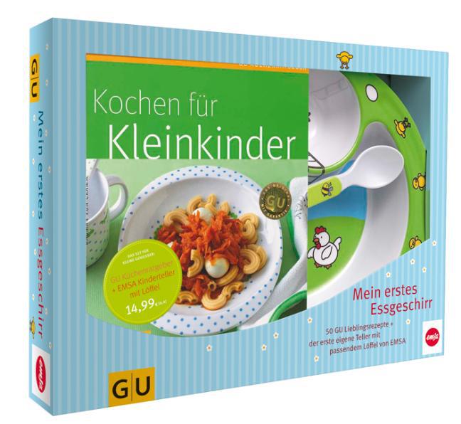 Kochen für Kleinkinder, GU Küchenratgeber mit Essgeschirr vom emsa (1 Kinderteller, 1 Löffel), Neuware