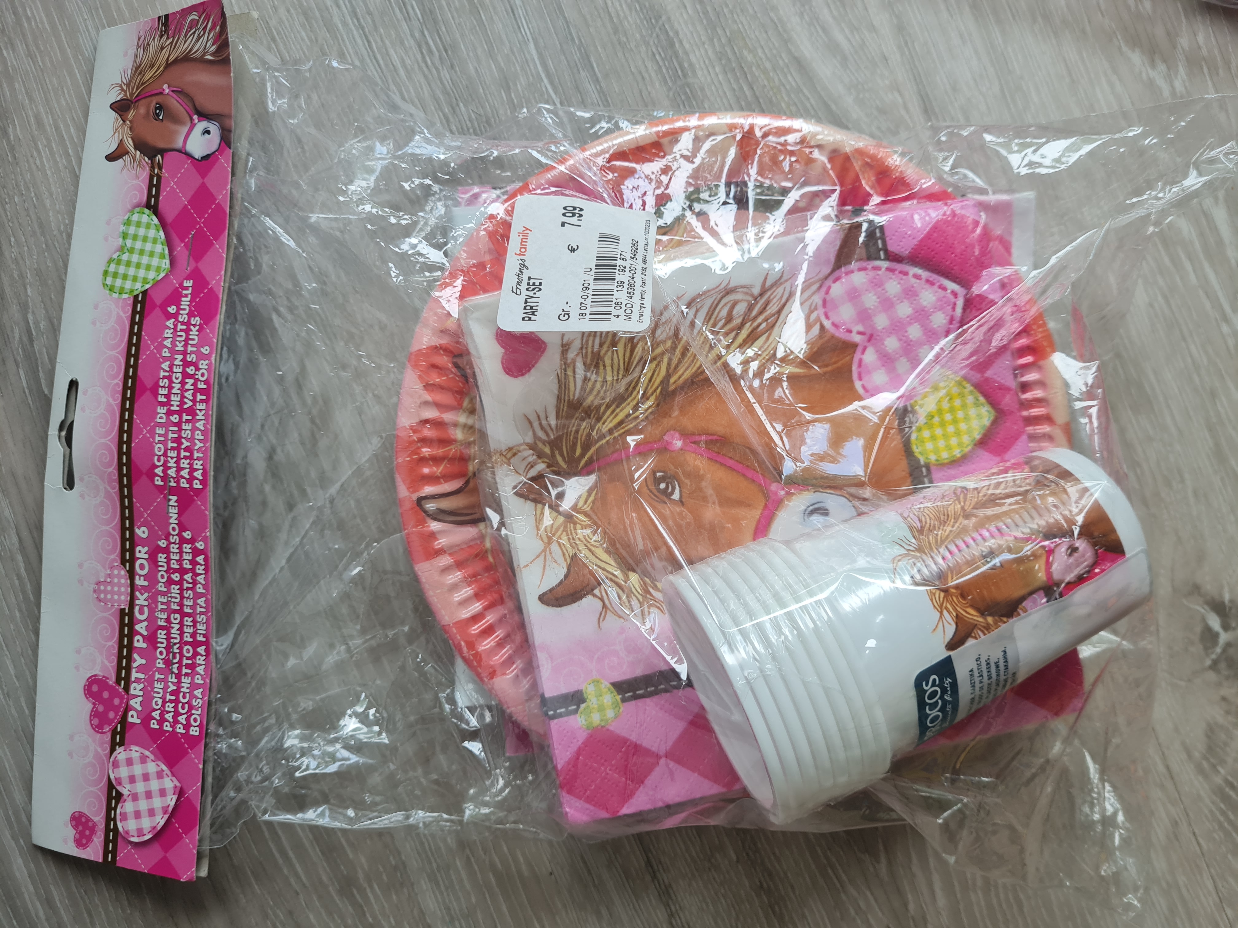 Party-Set für 6 Personen, Pferde-Motiv, Neuware