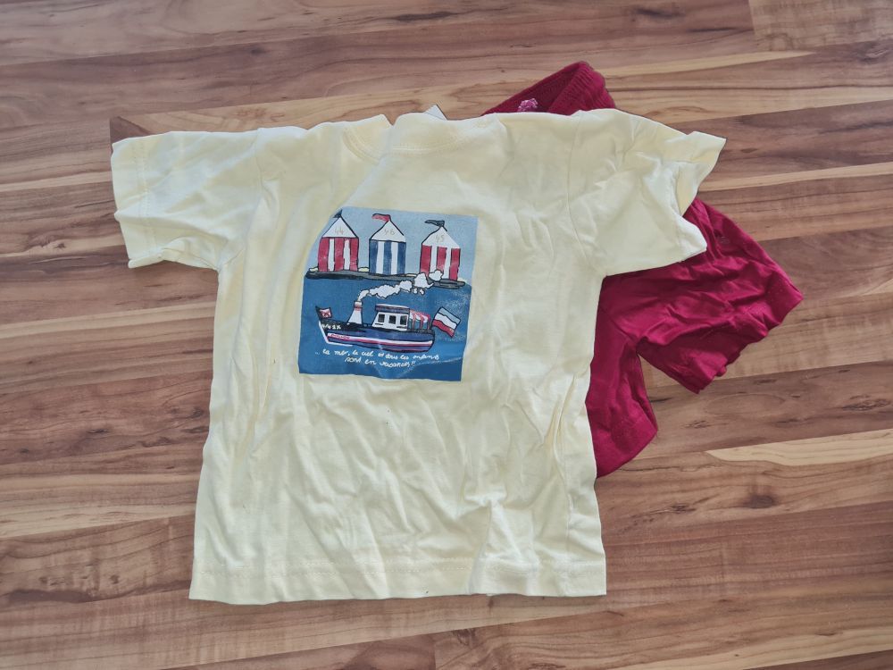 2 Shortys, gelb-rot und blau, Gr. 80, Neuware