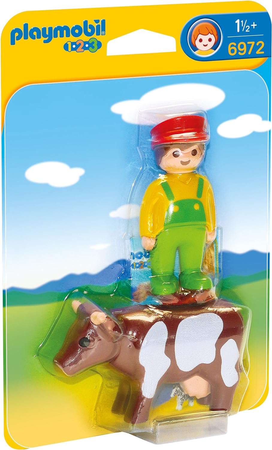 PLAYMOBIL 1.2.3 6972 Bauer mit Kuh, Neuware