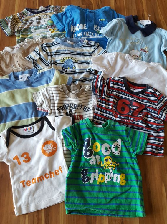 11 T-Shirts als Set für Jungen Gr. 74
