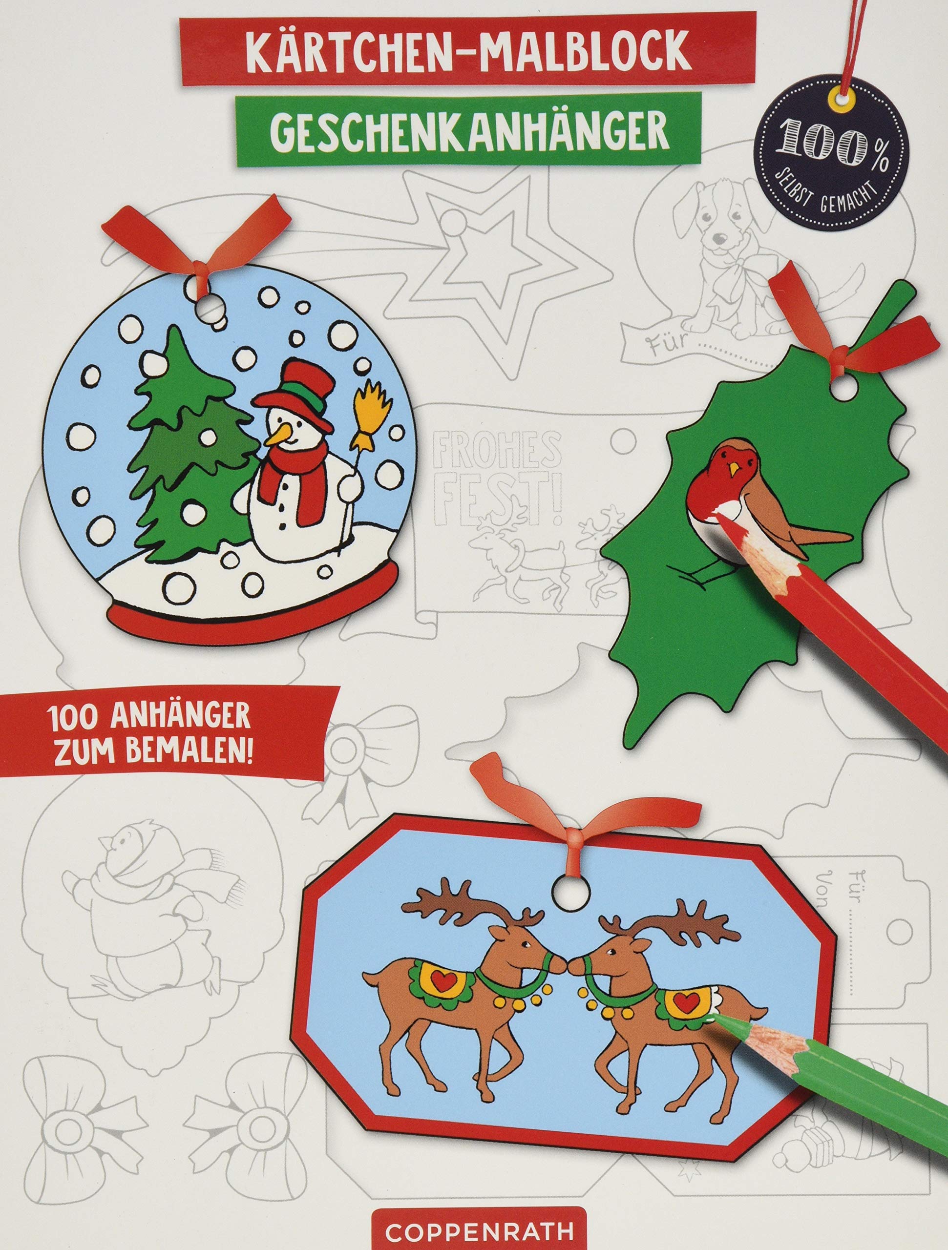Kärtchen-Malblock Geschenkanhänger Weihnachten, Neuware