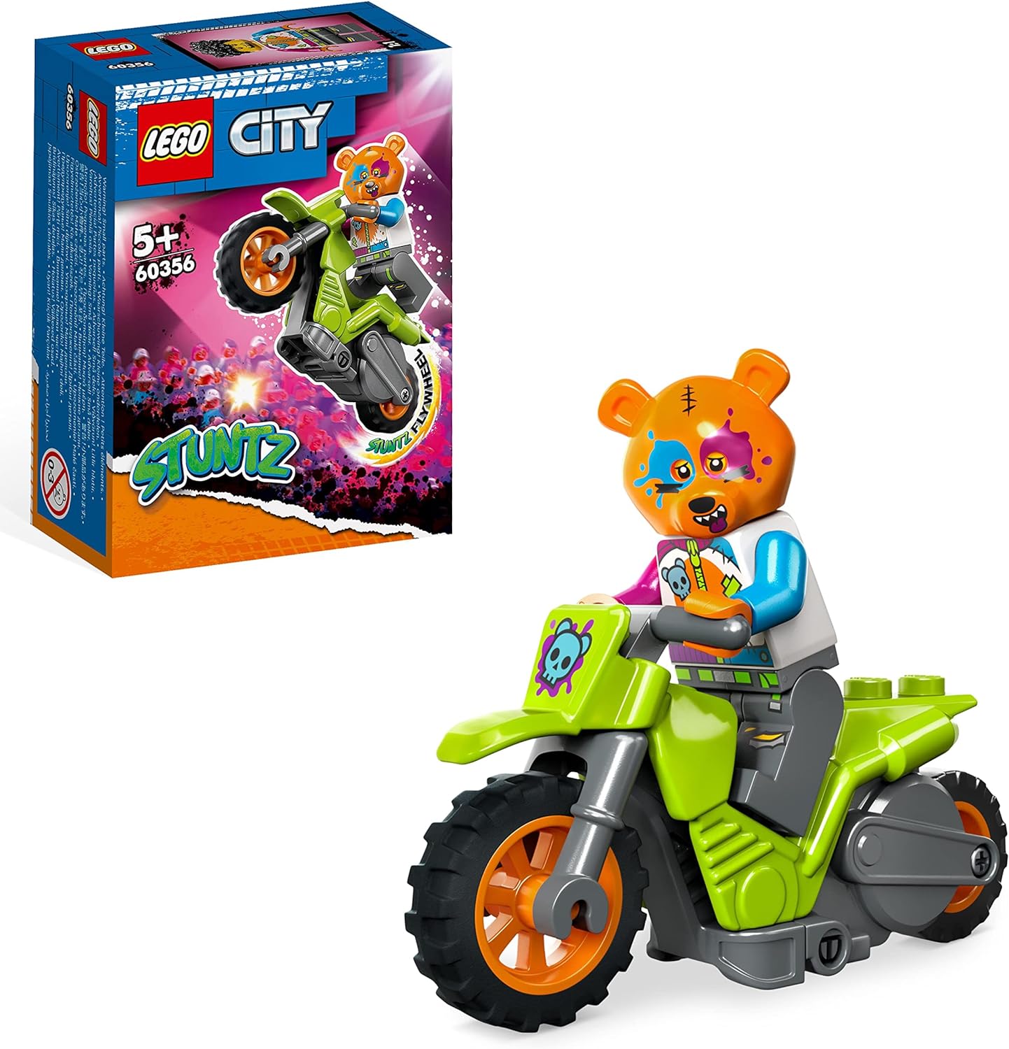 LEGO City Stuntz 60356 Bären-Stuntbike Schwungradbetriebenes Motorrad-Spielzeug, Neuware