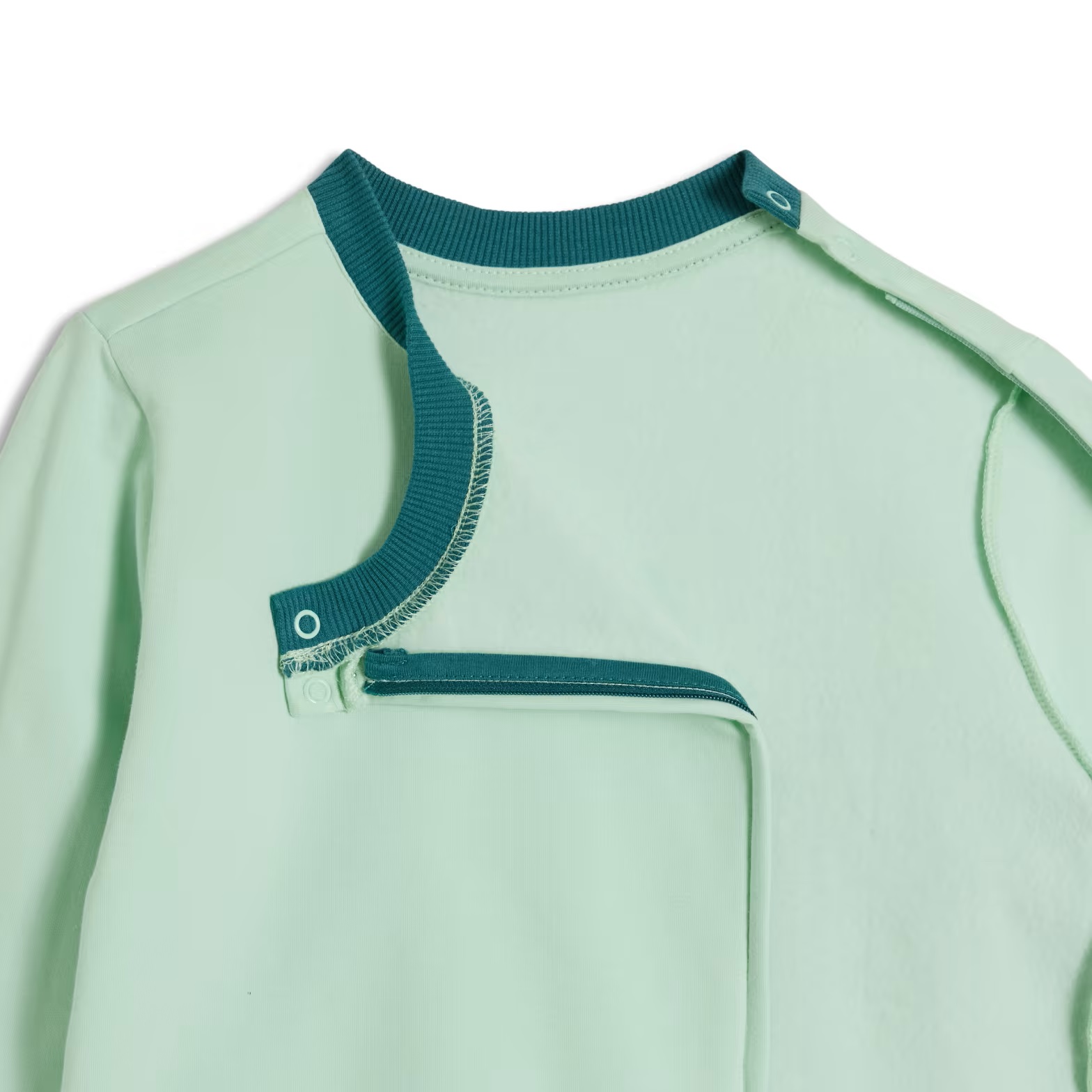 Jako-o Langarmshirt mit 2 Reißverschlüssen für besondere Kinder, pfefferminz, Gr. 152/158, Neuware