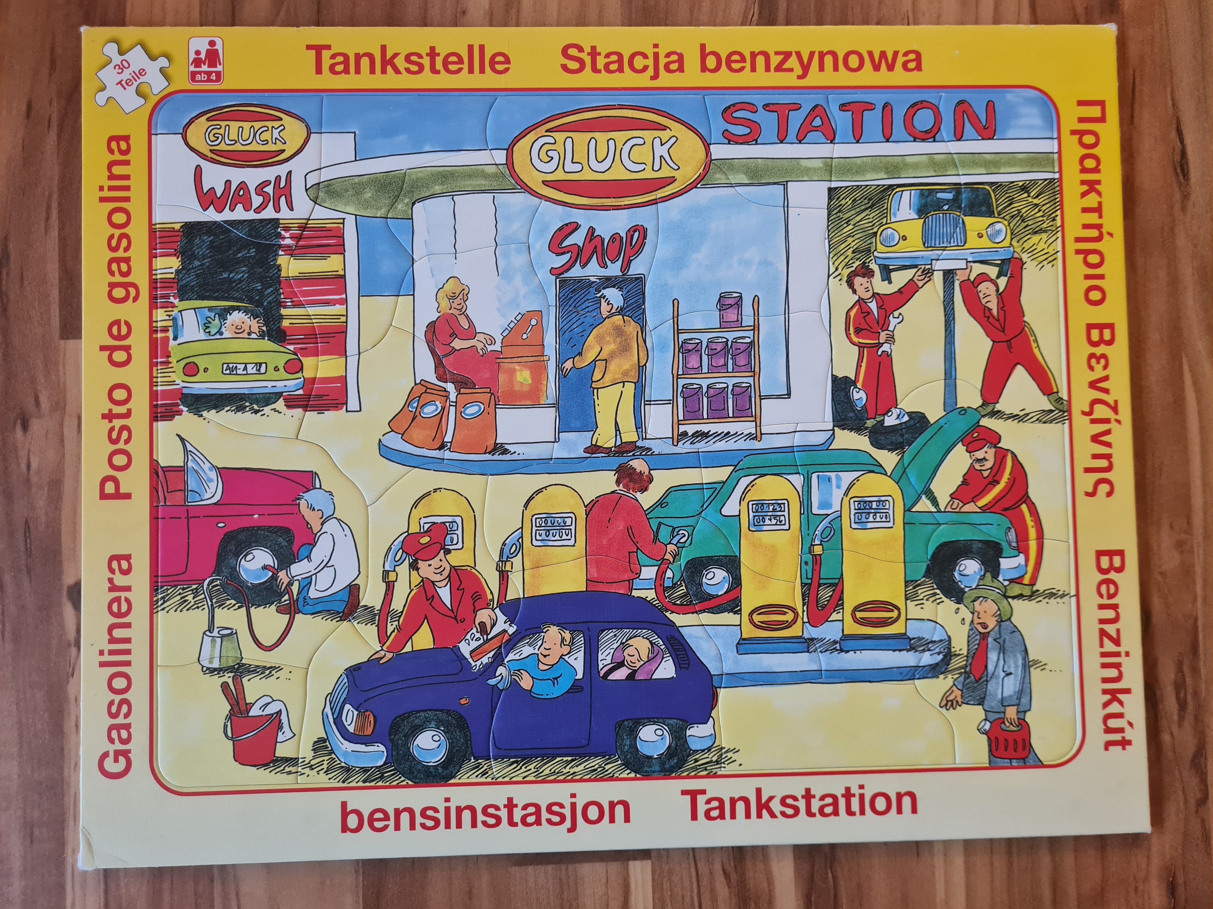 Rahmenpuzzle Tankstelle, 30 Teile