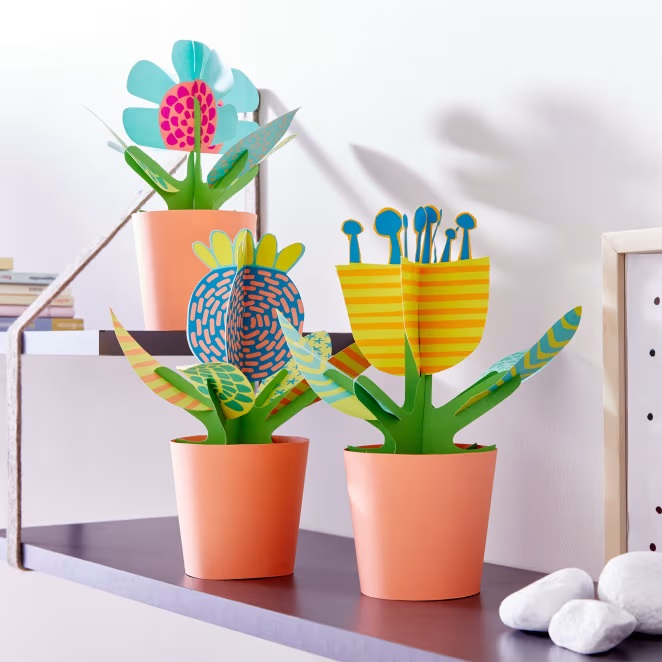 Jako-o Sachenmacher 3-D-Blumentöpfchen, Bastelset für 3 Stück, Neuware