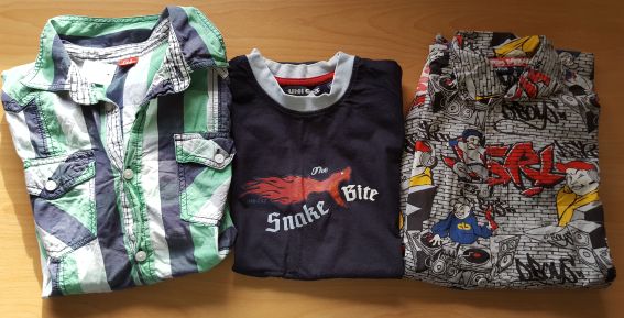 3 T-Shirts/Hemden als Set, Gr. 152