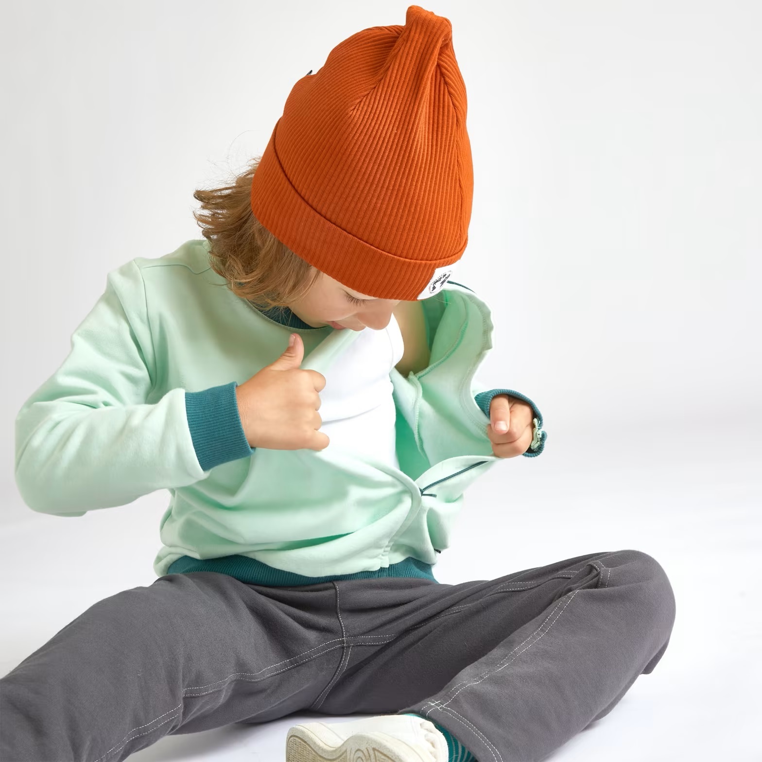 Jako-o Langarmshirt mit 2 Reißverschlüssen für besondere Kinder, pfefferminz, Gr. 152/158, Neuware