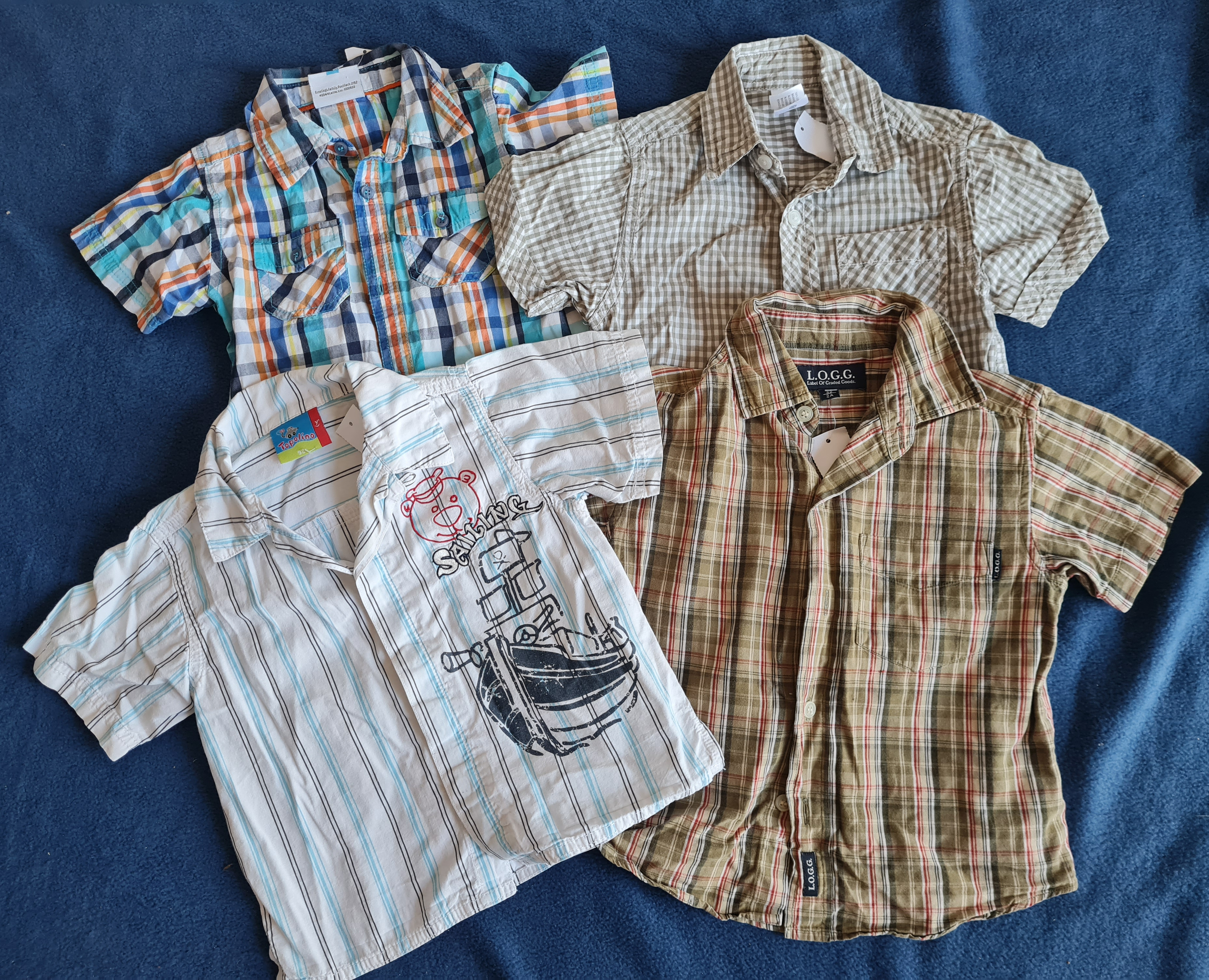 4 Kurzarm-Hemden als Set, Gr. 92