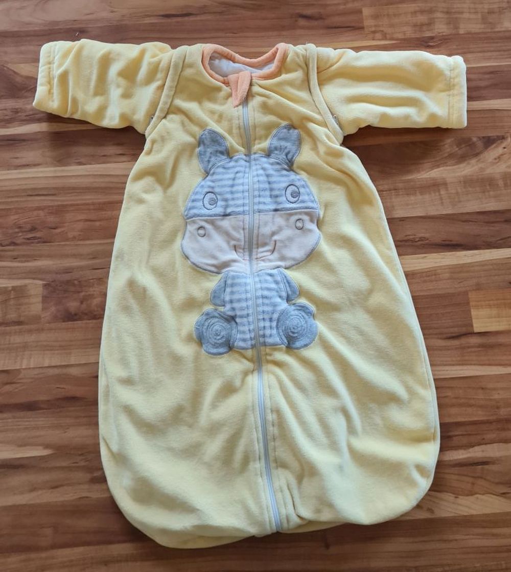 Nicki-Schlafsack mit abnehmbaren Ärmeln, 70cm, ca. 2,5 TOG, Secondhand
