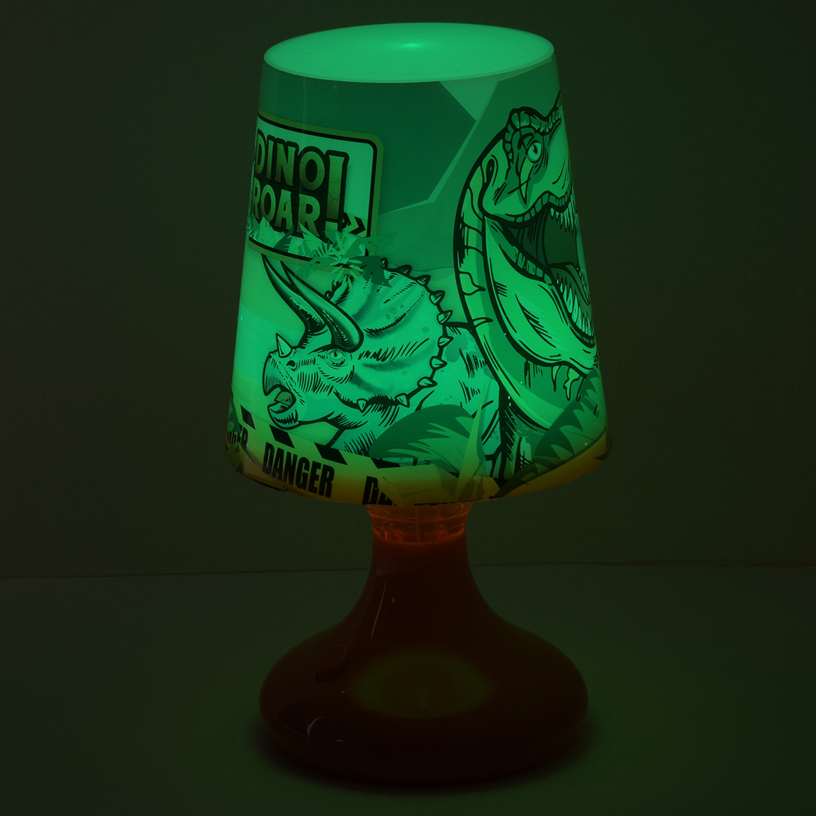 Tischlampe mit Dino-Motiv, Neuware