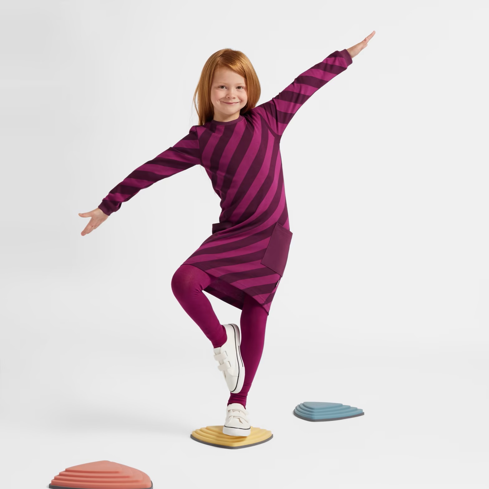 Jako-o Langarmkleid, brombeer, Gr. 80/86, Neuware