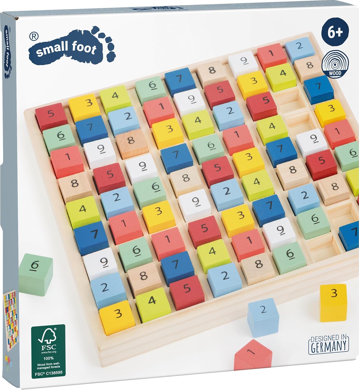 small foot Sudoku "Educate" aus Holz, schult das Zahlenverständnis, Knobelspiel, Lernspiel, ab 6 Jahren, Neuware