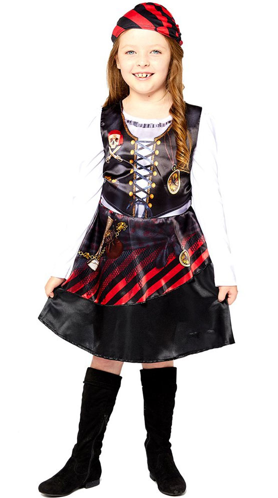 Karneval Kostüm Piratin, Gr. 3-4 Jahre (104), Neuware