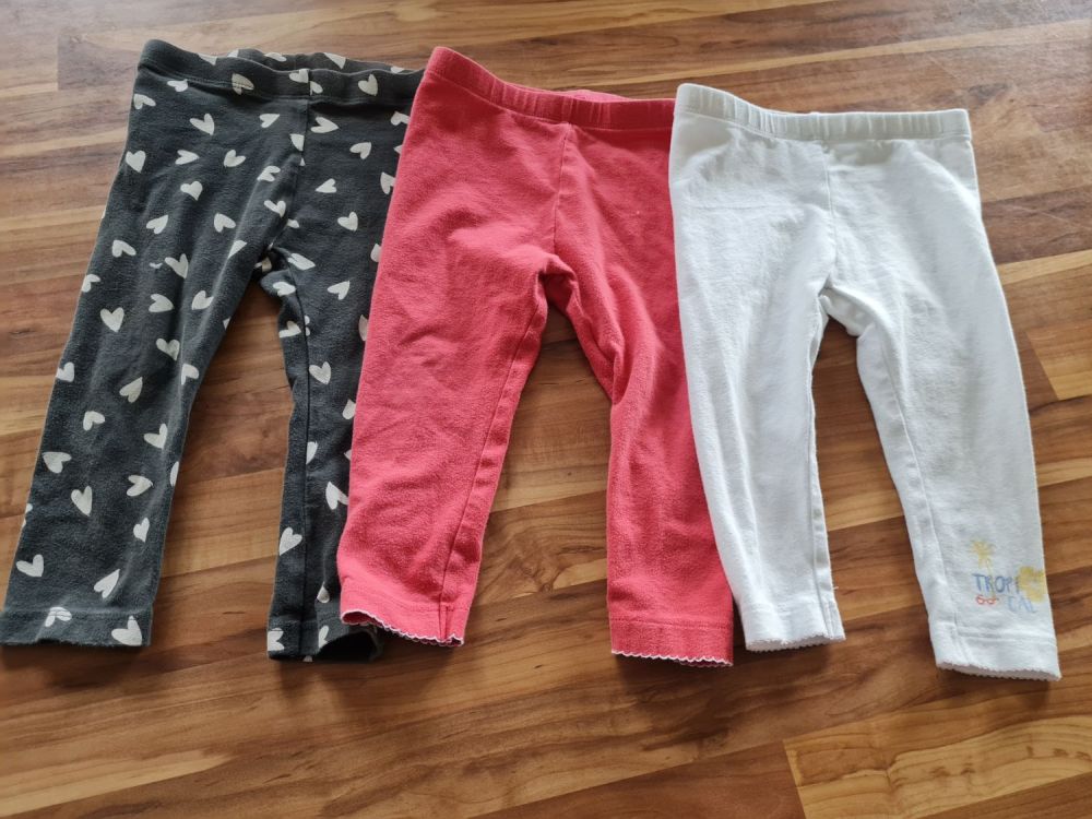 3 Leggins für Mädchen Gr. 74/80, Secondhand