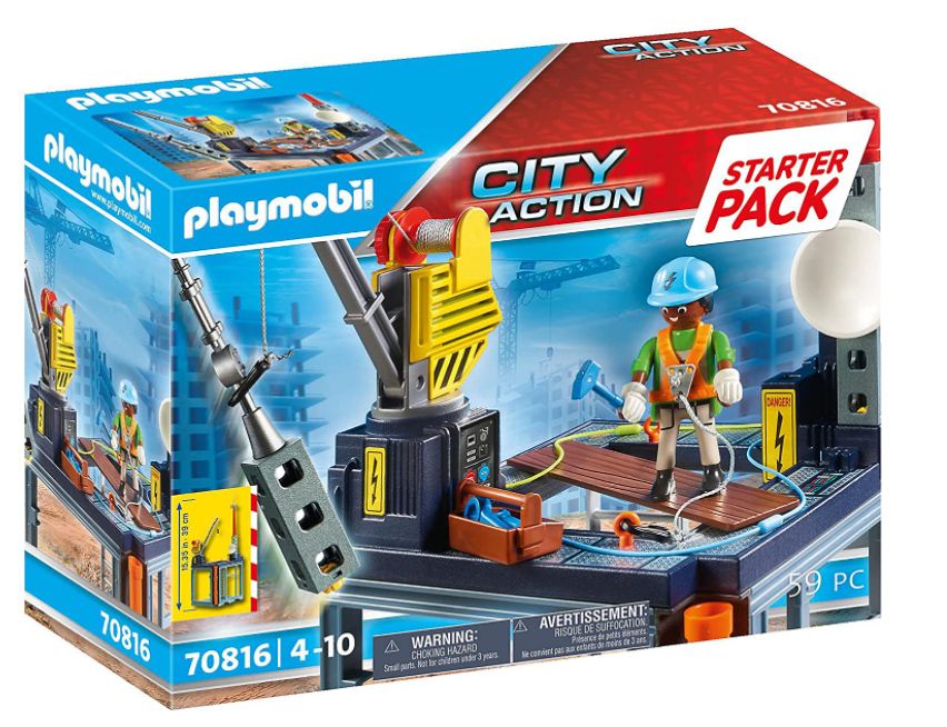 PLAYMOBIL City Action 70816 Starter Pack Baustelle mit Seilwinde, Neuware