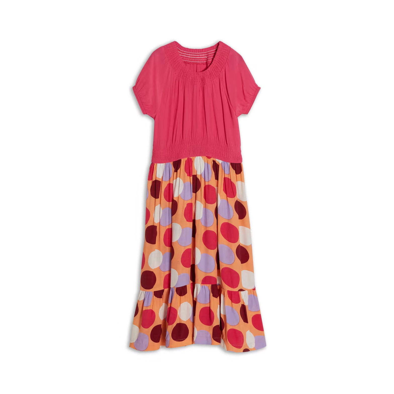 Jako-o Kurzarmkleid gesmoked, fuchsia, Gr. 80/86, Neuware