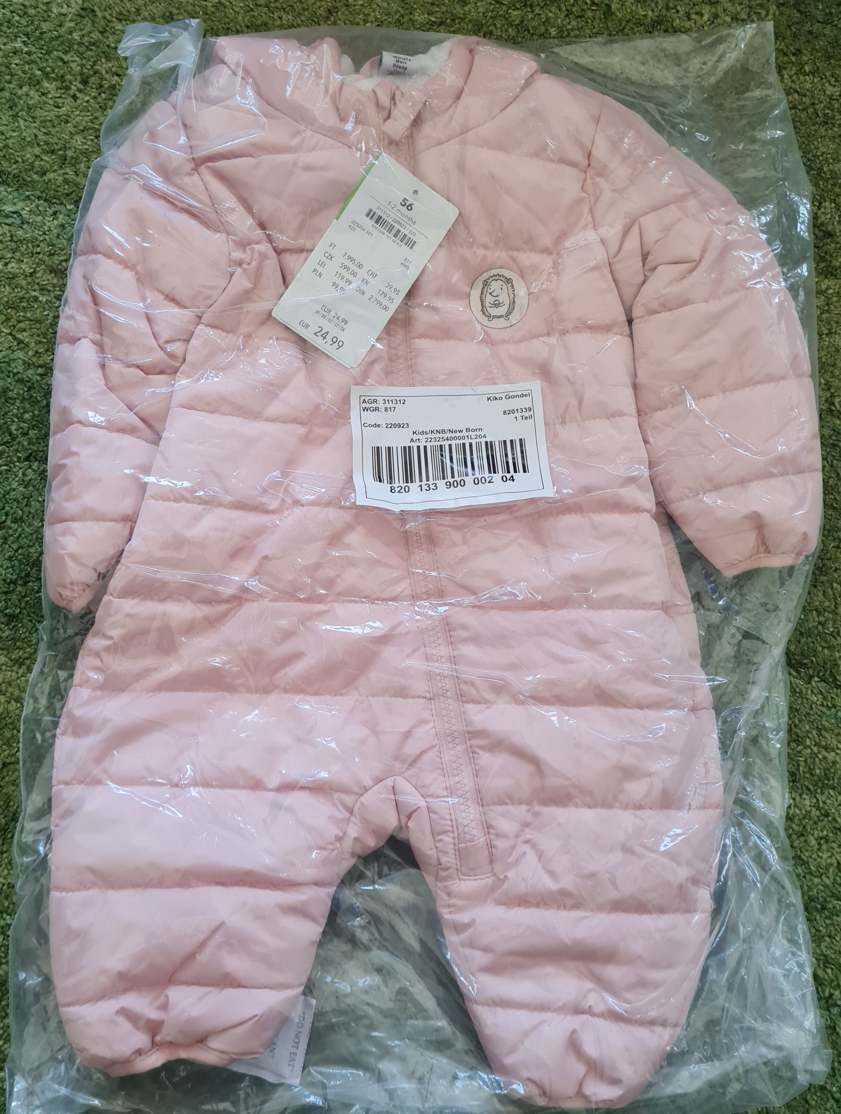 Schneeanzug für Mädchen, Gr. 56, Neuware mit Etikett