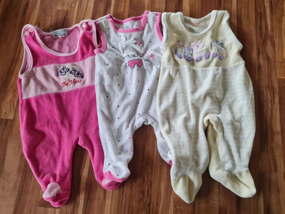 3 Nicki-Stramper für Mädchen, Gr. 56, Secondhand