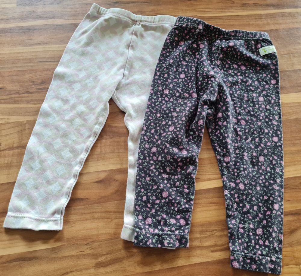 2 Handmade Leggins für Mädchen Gr. 74/80, Secondhand