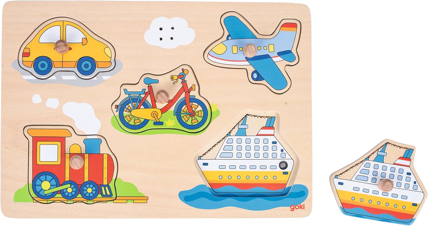 goki Holzpuzzle mit Fahrzeugsounds, Neuware