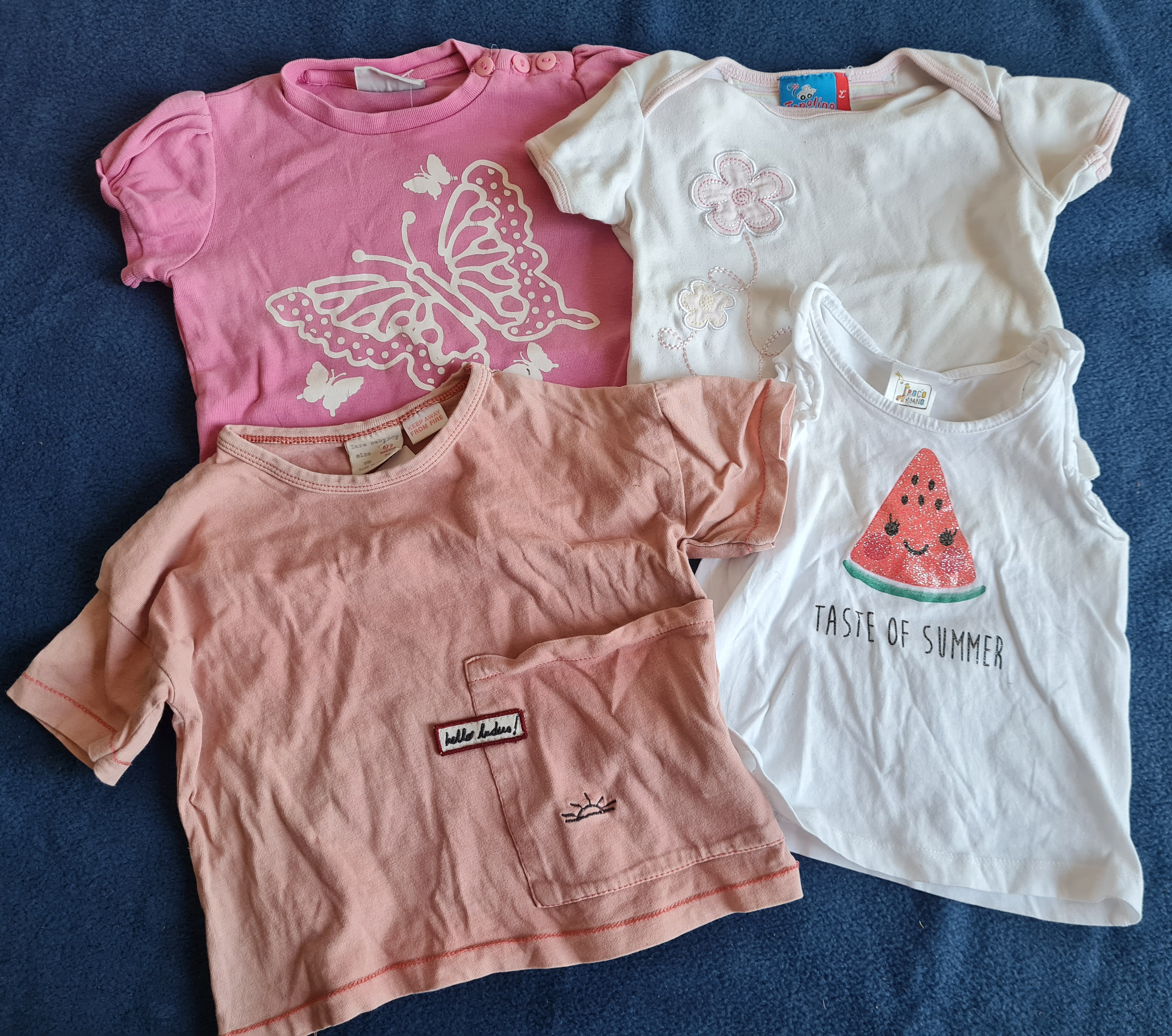 4 T-Shirts für Mädchen als Set, Gr. 74